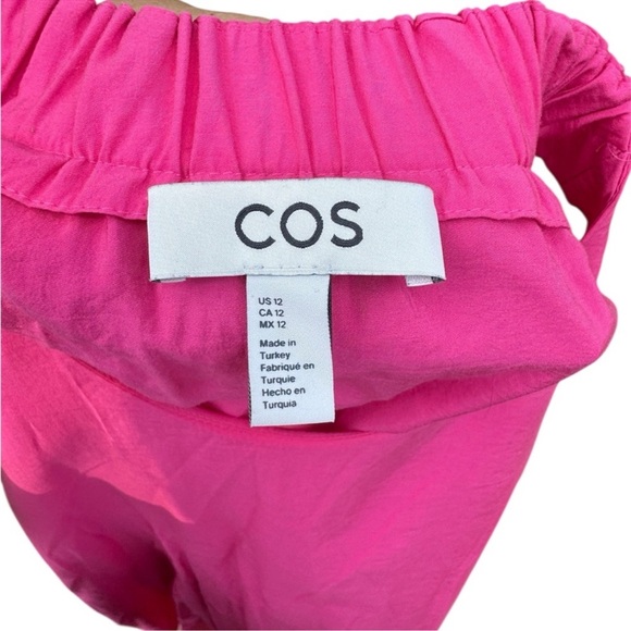 COS Racerneck midi shift dress in hot pink with pockets. Size 12 - Picture 11 of 11